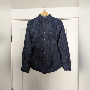 American Eagle Navy Blue button up, Classic fit, Size: M
